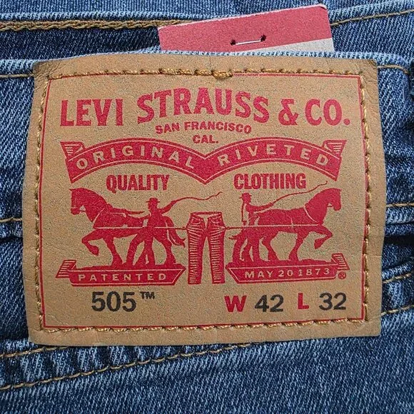 Levi's Men's 505 Jean Regular Fit Straight Leg Stretch Sizes 38x32, 40x30, 42x32 - Picture 7 of 12